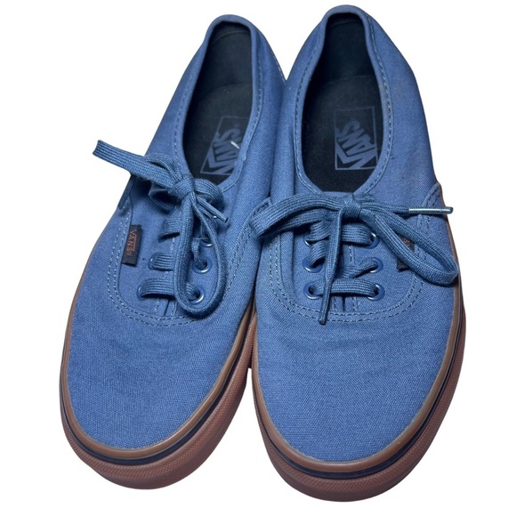 Vans Men's Authentic Gum Sole Trainers - Dark Denim - Men's 5.5 / Women's 7 EUC - Picture 1 of 6
